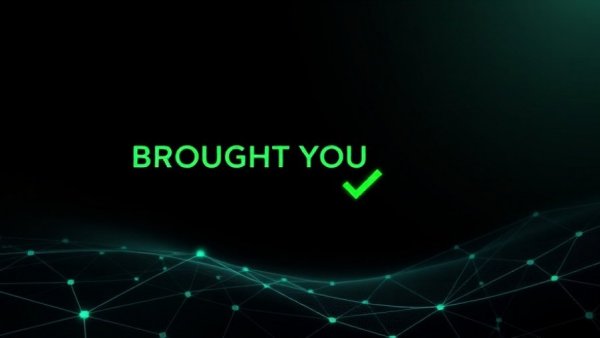 Banner with text 'Brought to You By' and digital network.