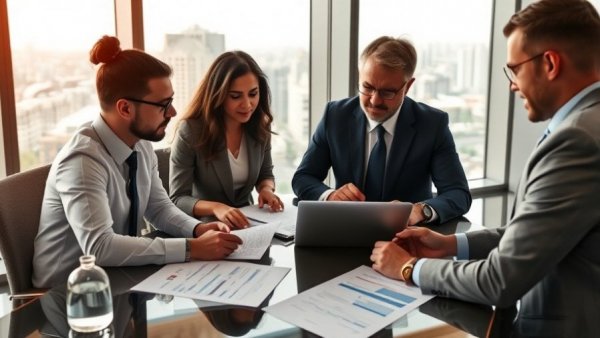 Professionals reviewing dealership marketing performance charts