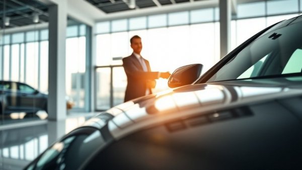 2026 car market: businessmen in showroom with black car