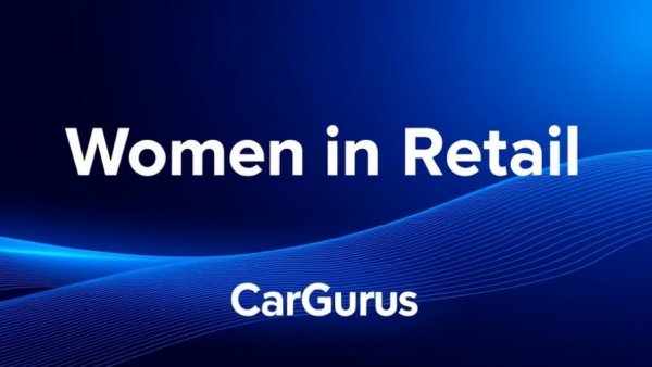 Women in Retail event banner with CarGurus logo on blue gradient