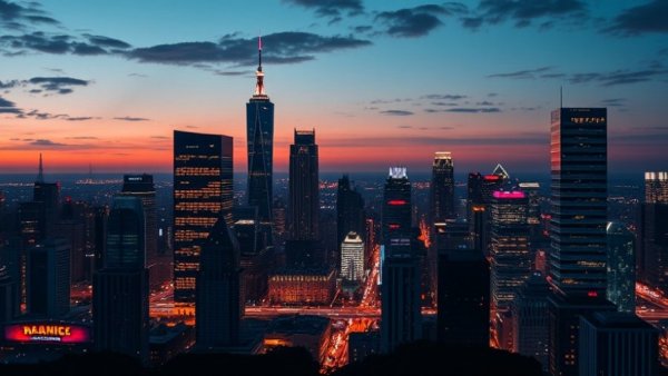 AI Governance in Talent Decisions visualized with a connected cityscape.