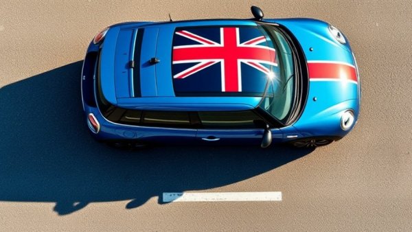 2027 Mini Cooper Heritage Edition with Union Jack roof on asphalt