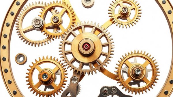 Clock gears symbolizing continuous feedback in performance management.