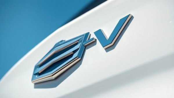 Modern design of next-generation Equinox EV badge close-up.