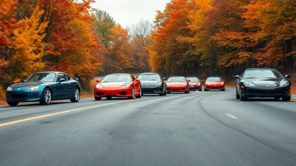 Comparison of 2001 sports sedans on scenic autumn road.