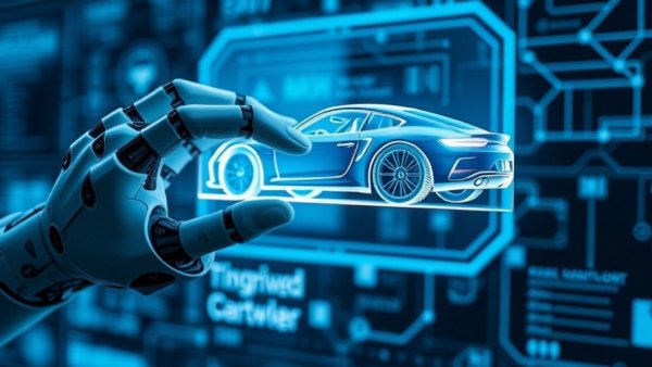 AI integration at dealerships with holographic car model