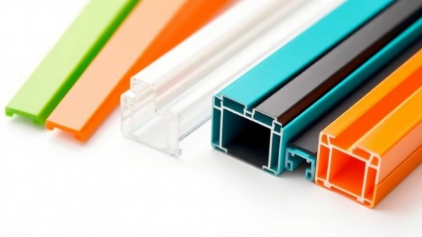 Colorful custom plastic extrusions neatly arranged on white surface.