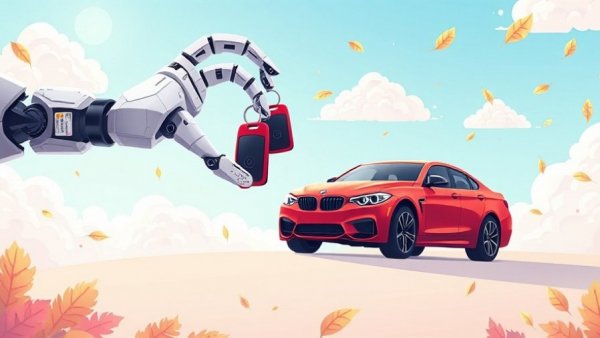 AI transforming automotive digital retail experience with robotic hand and red car