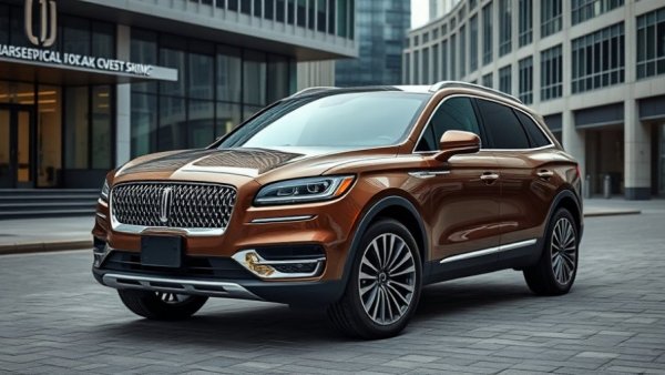 2027 Lincoln Nautilus SUV parked in urban setting with modern architecture.