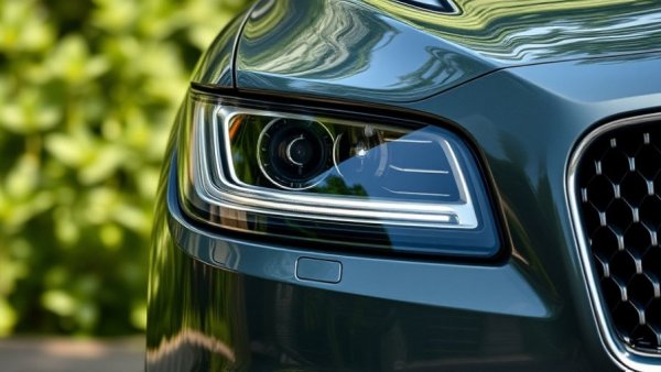 Close-up of 2027 Lincoln Nautilus headlight design, sleek curves.