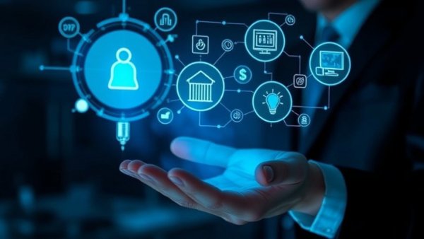 Digitally interacting with tech platforms and data icons in auto lending
