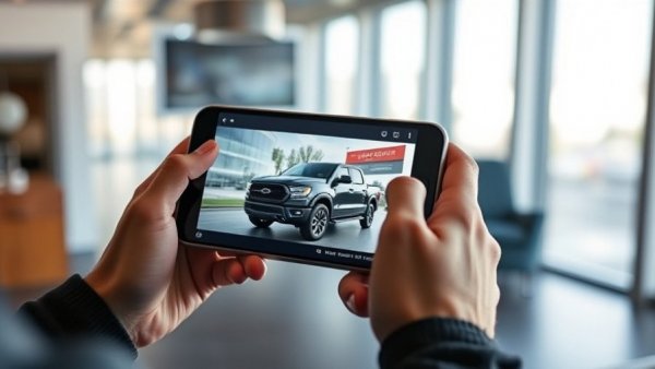 Smartphone displaying auto retailer video ad as user browses.