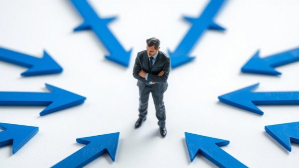 Miniature figure at crossroads illustrating Drucker on Decision-Making Strategies.