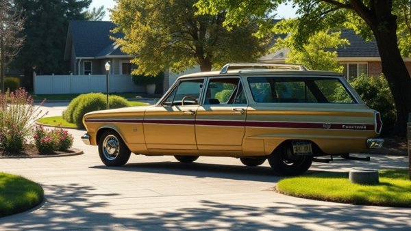 Classic Ford Cortina Wagon parked in a green setting.