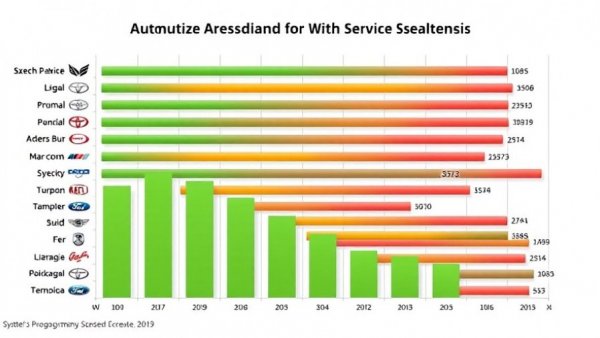 Car brands ranked by service scheduling effectiveness in bar chart.