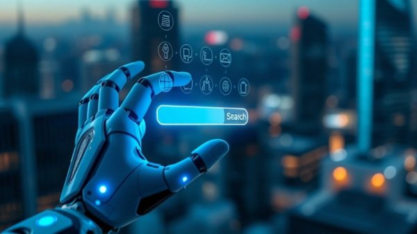 Robotic hand with AI interface showing Track AI Recommendations for Dealerships.