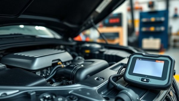 Car engine diagnostic at automotive training center.