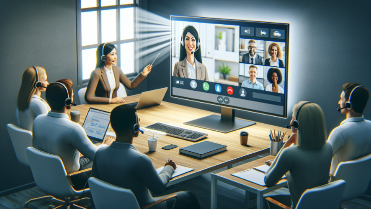 artistic web design, bold concepts, team discussion, photorealistic, co-working space with a coffee table setup, highly detailed, interactive prototypes, 4K texture, vibrant palette, side lighting, shot with a 35mm lens