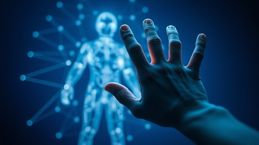 Futuristic human figure with trade-in insights, personalized payments, dynamic light.