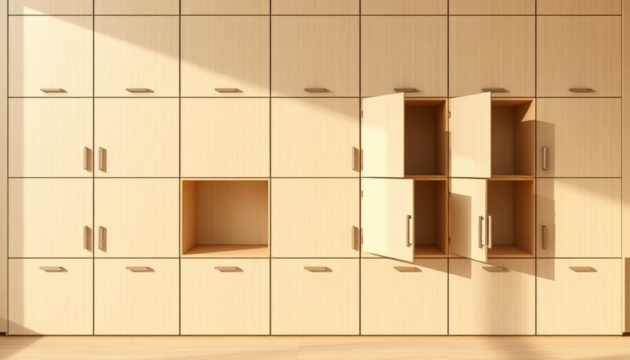 Minimalistic cabinet design with open drawer, Crusoe AI investment theme.