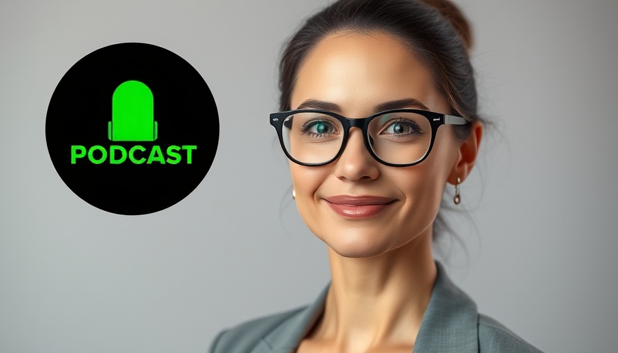 Podcast promotion with a professional woman, highlighting efficiency costs