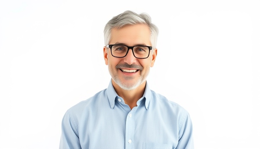 Professional older man smiling, dealership management concept.