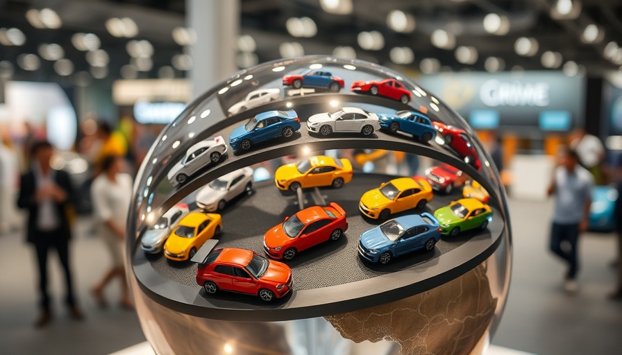 Miniature cars on globe reflecting Trump's auto tariffs impact.