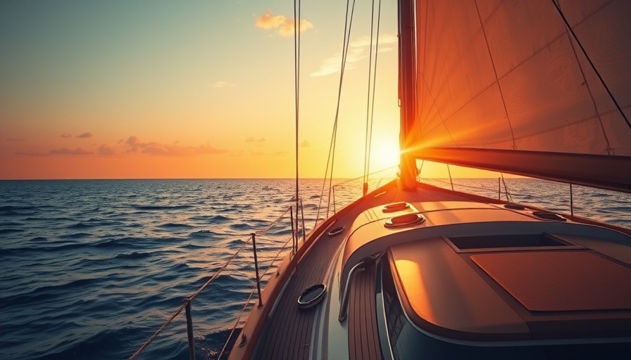 Cinematic sailboat sunset with management gratitude quote.