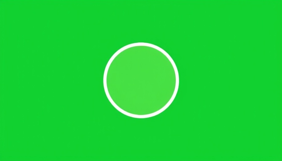 Minimalistic white circle on green background.