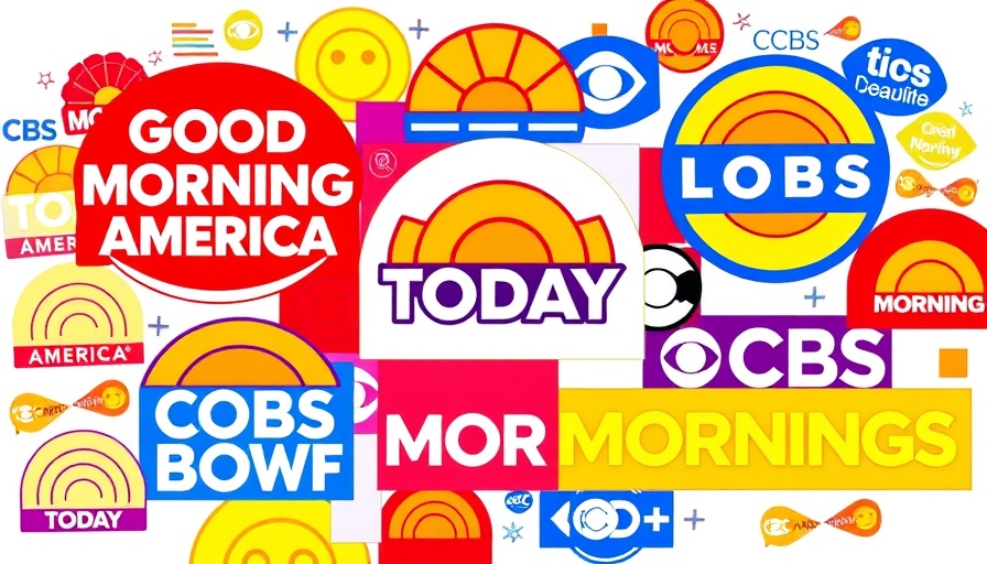 Colorful morning show logo collage highlighting ratings.