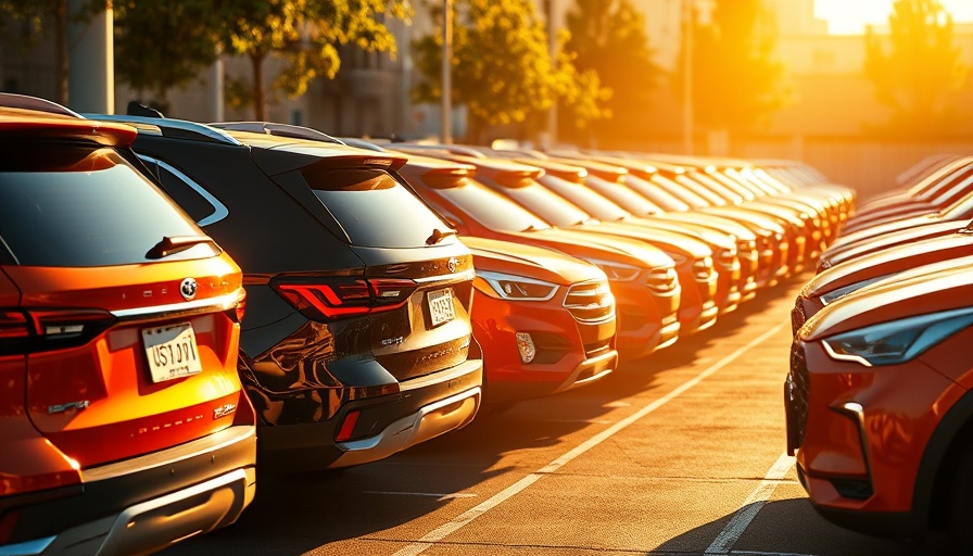 Row of SUVs in a parking lot indicating wholesale vehicle prices.