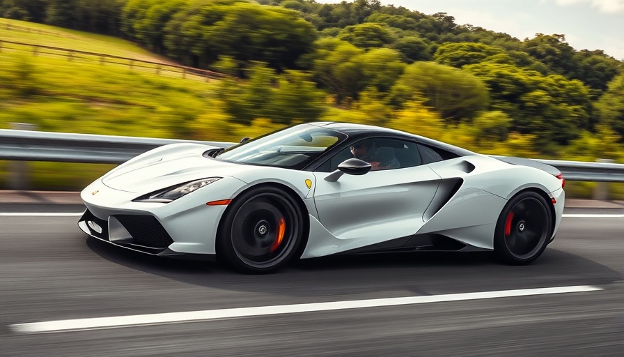 Aston Martin Valhalla white supercar speeding on highway.