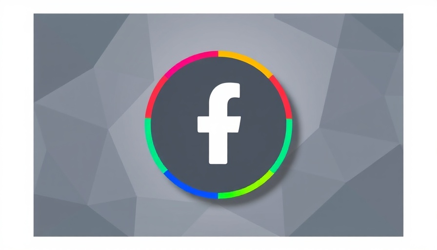 Facebook icon with colorful geometric background, dealership data breaches