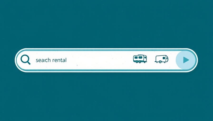 Minimalist illustration of RV rentals search bar.