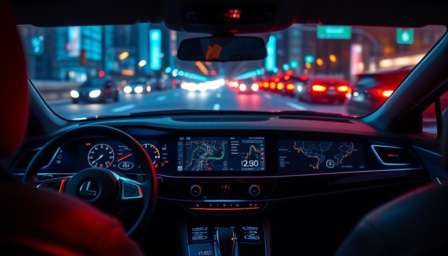 Futuristic car dashboard with GenAI technology