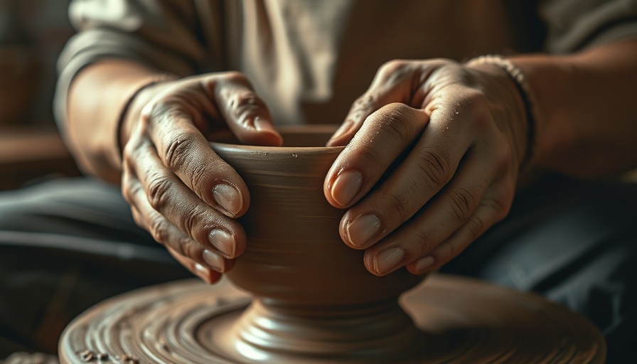 Potter shaping clay bowl showcasing morning habits activity