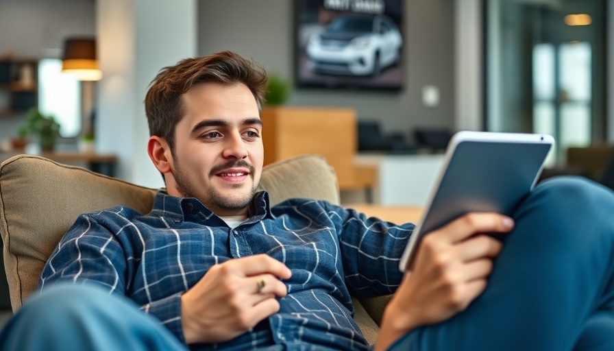 Person using tablet for dealership SEO, car buying online.