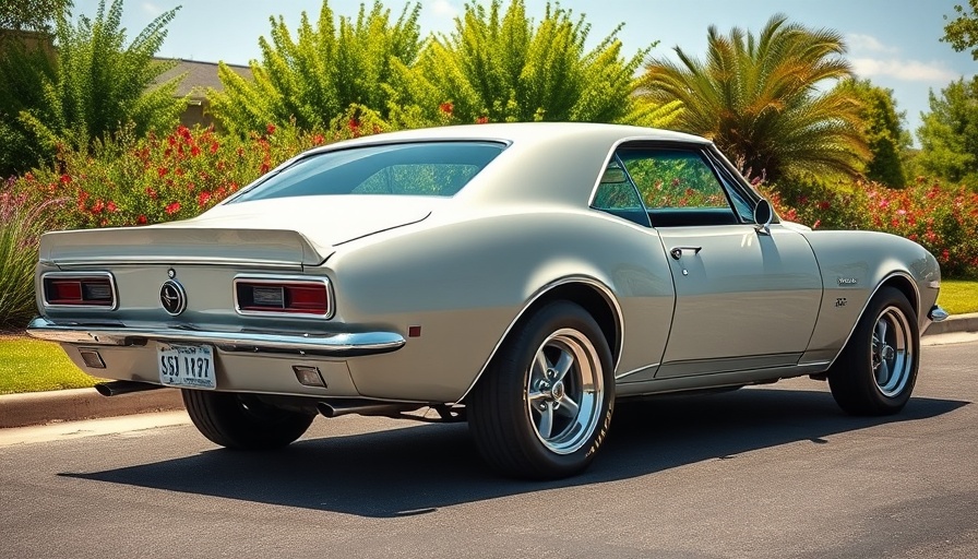 Classic 1967 Camaro side view with chrome accents in outdoor setting.