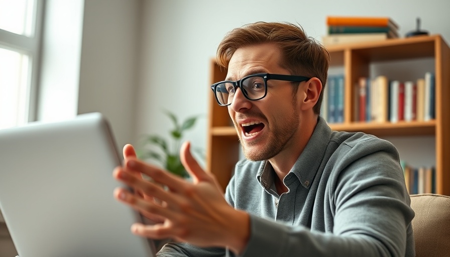 Man on video call discussing technology relationships.