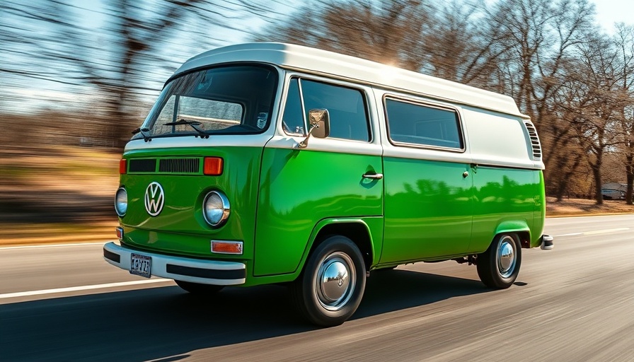 Volkswagen van driving on a clear day