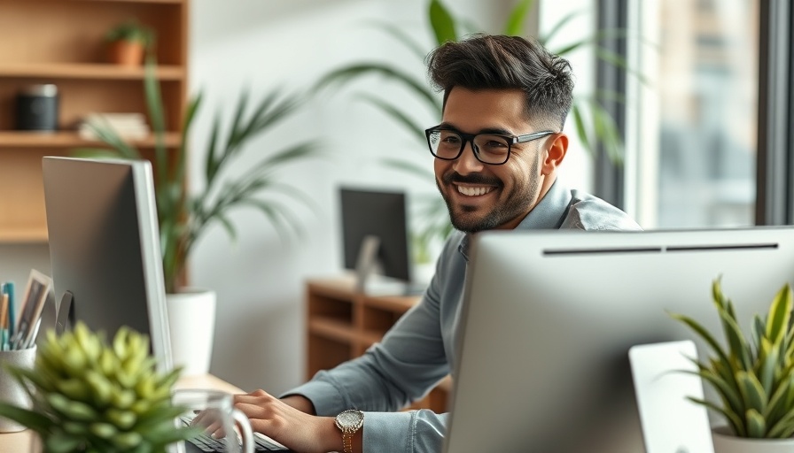 Young professional engaged in dealership integration on computer.