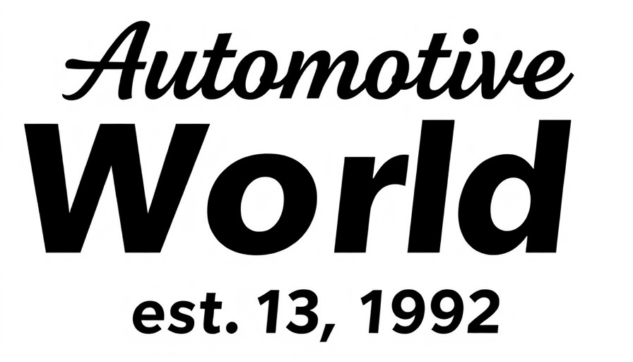 Automotive World logo, established 1992, minimalistic design