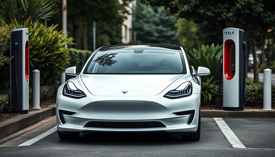 Tesla charging at station in urban setting, automotive industry news