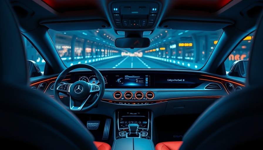 Mercedes-Benz AI car interior with digital displays and ambient lighting.