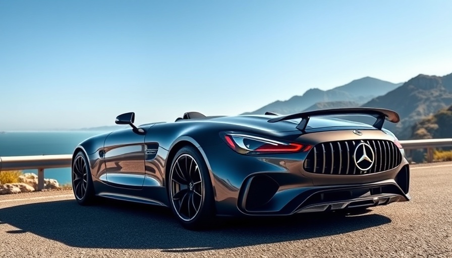 2025 Mercedes-AMG GT showcasing performance on scenic coastal road.