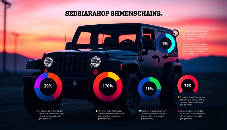 Infographic on in-dealership insurance with Jeep and graphs.