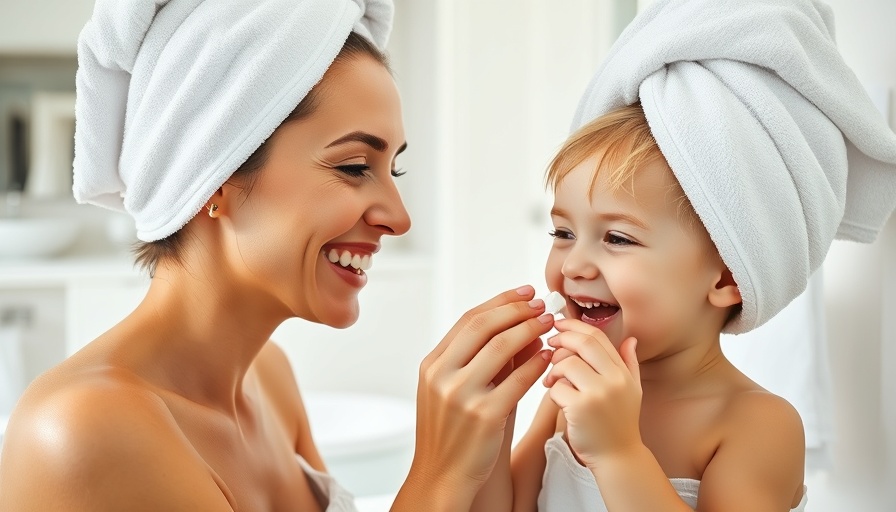 Gen Alpha skincare routine with woman and girl in bathroom.