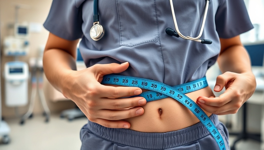 Healthcare professional measuring waist in medical office for weight loss injections