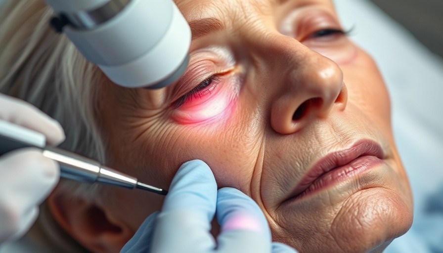 Laser skin resurfacing procedure on older person, medical setting.