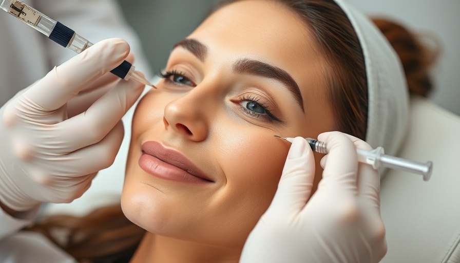 Botox injectors applying treatment to a woman's face.